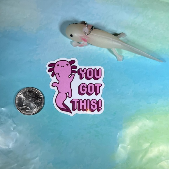 PositivALotl Axolotl Crazy Trending WaterProof Single Decor Accent Sticker - Picture 2 of 3